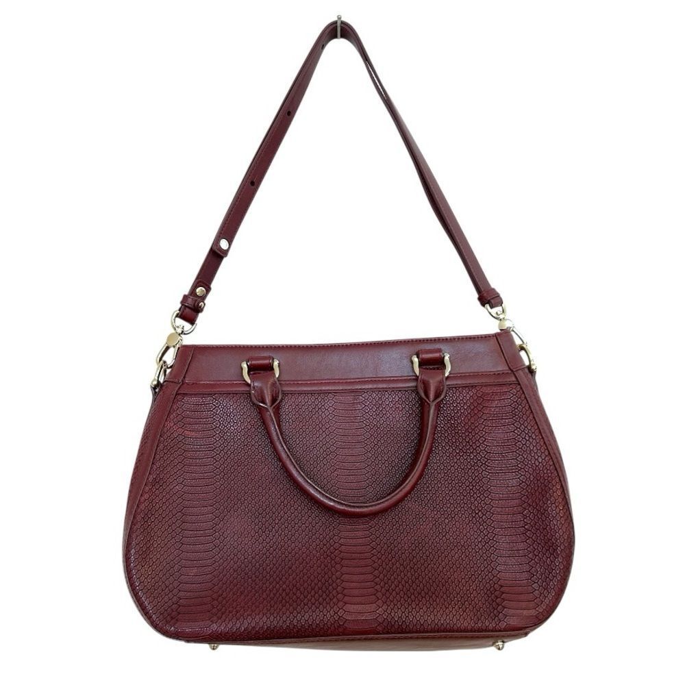 Brahmin Burgundy Red Python Raelynn Satchel Shoulder Bag - Picture 3 of 15